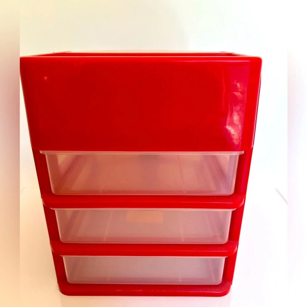 Vintage Three Drawer Desktop Organizer and Covered Compartment by Little Tikes.